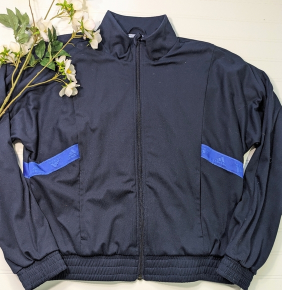 Adidas Navy Knit Track Jacket - Picture 1 of 4
